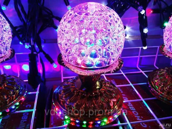 Диско шар на золотой подставке RD-7207, хрустальный шар с подсветкой | Зображення 2