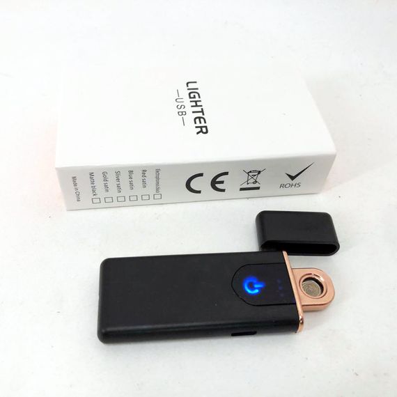 Електрозапальничка USB ZGP ABS, сенсорна електрична запальничка спіральна. VC-384 Колір чорний | Зображення 3