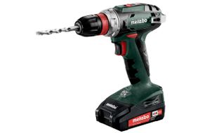 Шуруповерт-дрель Metabo BS 18 QUICK, аккумуляторный, Li-Power, 2*18 В, 2 Ач, 0-450/0-1600 об/мин, патрон 1-10мм, 24/48 Нм, metaBOX 145 1.4кг (602217500)