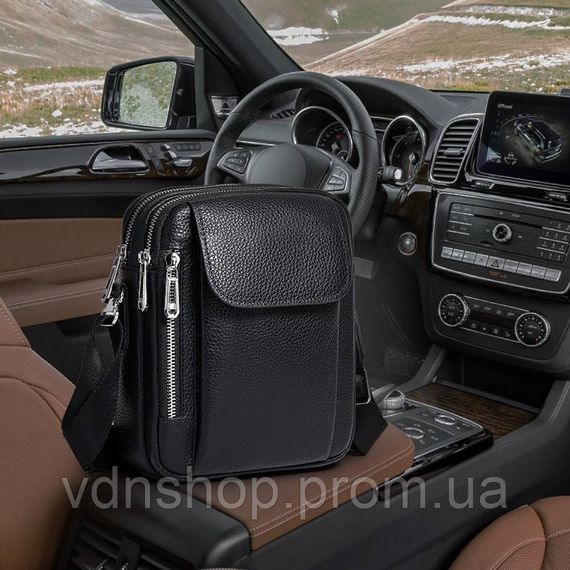 Мужская кожаная сумка-барсетка 19х24х7.5, сумочка планшет через плечо черная Bexhill BX-09164 | Зображення 5