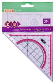 Косинець 2 в 1,140 мм, 90°45°, з рожевою смужкою, блістер, KIDS Line ZiBi ZB.5623-10 (5981)