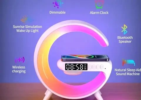 Настільна смарт-лампа з бездротовою зарядкою та динаміком Smart Light Sound Machine G63 | Зображення 3