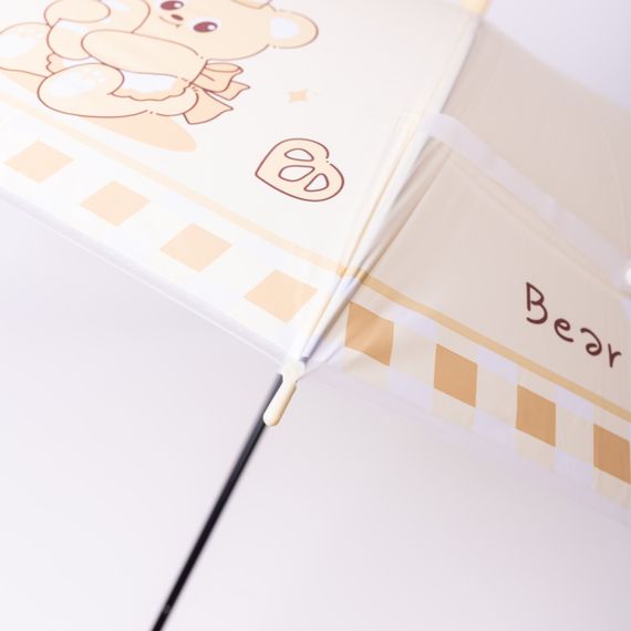 Класична дитяча парасолька-тростина напівавтомат з поліестеру міцна надійна 8 спиць діаметр 94 см Жовтий HP-23-11Y | Зображення 2