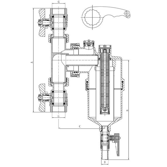 Сепаратор шламу універсальний магнітний з кранами 3/4" Koer KR.1272 (KR3123) | Зображення 1