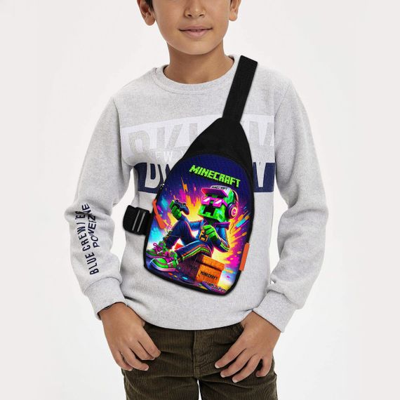 Сумка через плече дитяча Minecraft Кріпер 29х17 см сумка слінг для хлопчика (02112)