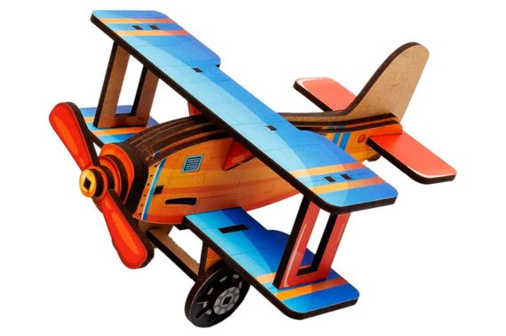 Конструктор дерев'яний Puz-00959 "Turbo Plane" в кульку PuzzleOK | Зображення 1
