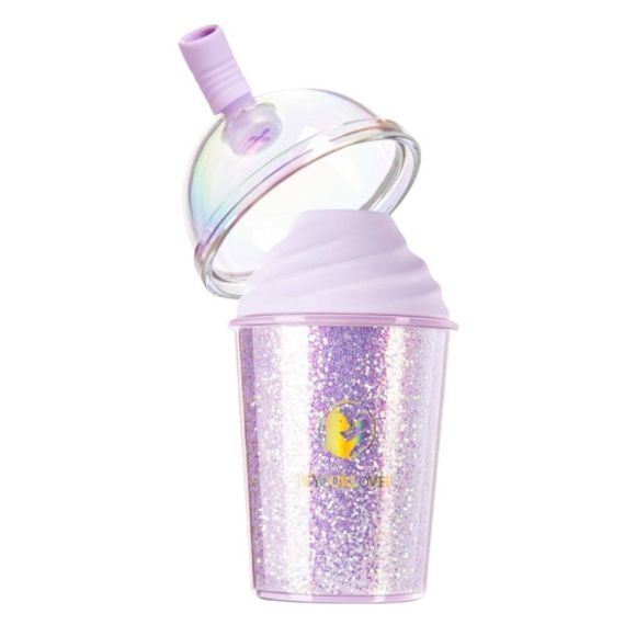 Вакуумний стимулятор у формі стаканчика з трубочкою BeYourLover Joy Cup сяючий бузковий, 9.1 см х 4.6 см Sex Aura | Зображення 1