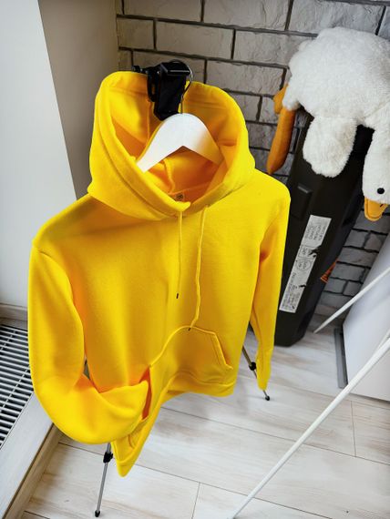 Женский теплый худи толстовка на флисе DA2444 размер S цвет желтый | Зображення 1