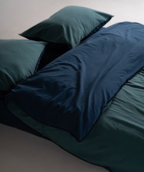 Постельное белье Limasso Stonewashed Essualte 200 х 220 см Dress Blue - Dark Green | Зображення 3