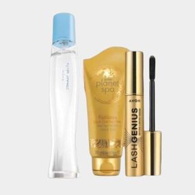 Парфумерно-косметичний набір Avon: парфумований спрей Summer White, крем для рук Planet Spa та туш Lash Genius