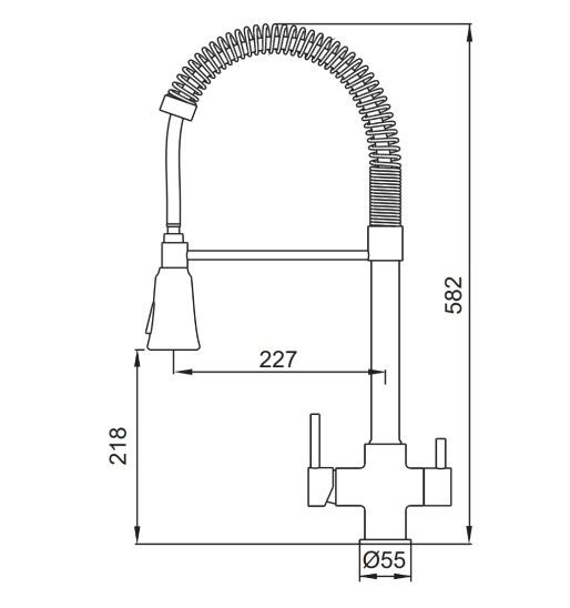 Змішувач для кухні Koer KB-72025-01 з виходом для питної води (KR5014) | Зображення 1
