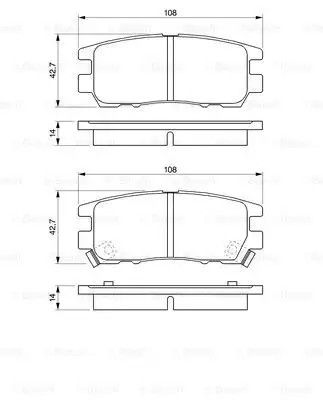 Колодки гальмівні дискові MITSUBISHI L300, L400 задн.  BOSCH (0986461768) | Зображення 6