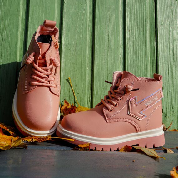 Розовые ботинки из натуральной кожи для девочки! 26, 28 размер | Зображення 2