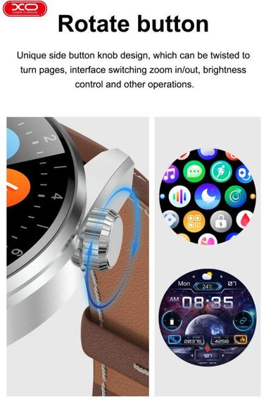 Смарт годинник Smart Watch XO-W3Pro+ розумний годинник спортивний чоловічий Bluetooth Call Track HeartRate Чорний | Зображення 4