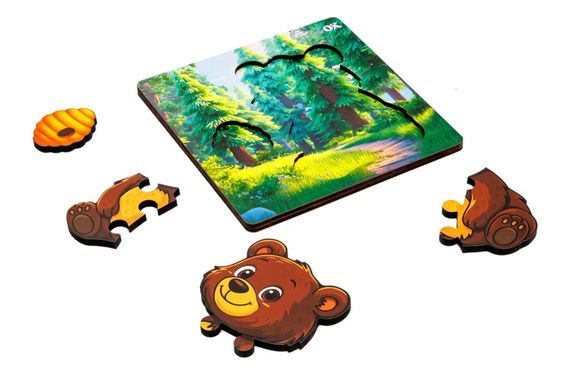 Сортер А6 "Лісовий ведмедик" Puz-88754 дерев'яний PuzzleOk | Зображення 3
