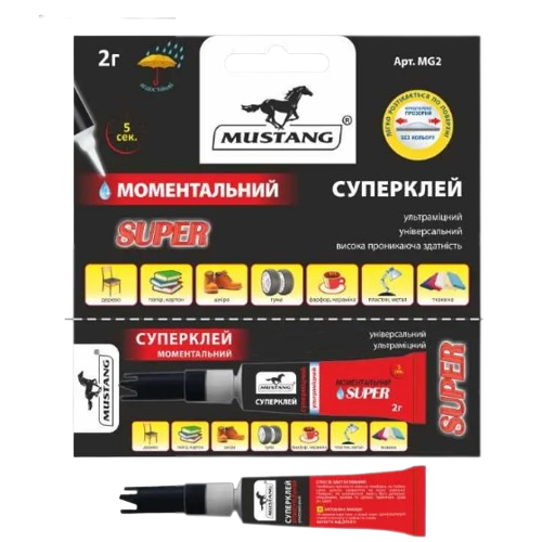 Суперклей 3гр тюб Мустанг "Моментальний"
