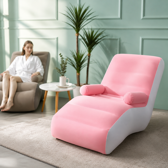Надувной диван с подлокотниками Inflatable Sofa / Портативное складное кресло для дома, дачи, туризма и отдыха, 140х85х80 см
