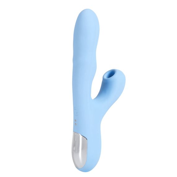 Вібратор-кролик BeYourLover Rosubi з вакуумом, ротацією і підігрівом, блакитний, 12,7 × 3,5 см Sex Aura