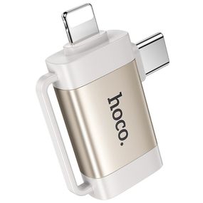 Переходник Hoco UA31F OTG 2in1 Lightning male/Type-C male to USB female