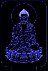 Акриловый светильник-ночник Будда синий tty-n000689