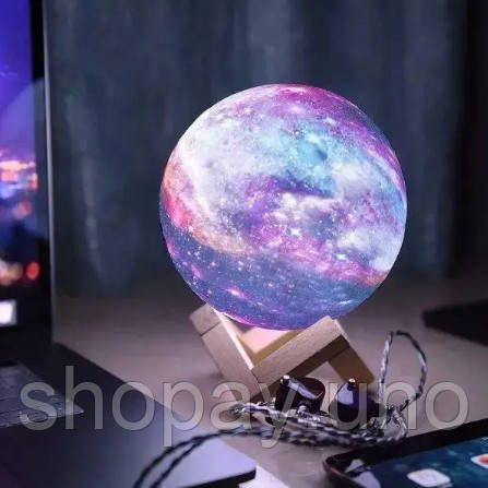 Настільний акумуляторний нічник світильник для дитячої Magic 3D COLOR Moon Light с пультом OF-24 | Зображення 7