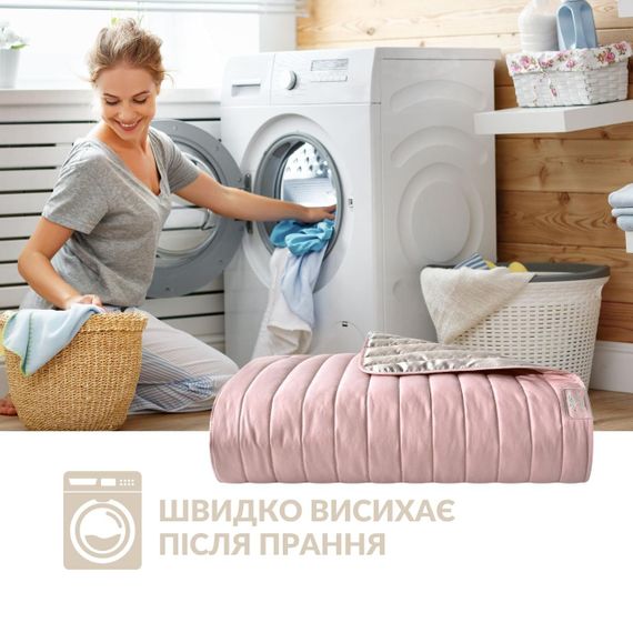 Двостороннє покривало Стиль Люкс IDEIA 240х260 см з антиалергенним волокном, пудра/св. сірий (8-13500*009) | Зображення 5