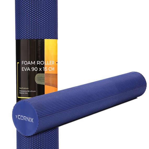 Масажний ролик Cornix EVA+ 90 x 15 см (валик, ролер) XR-0314 Navy Blue
