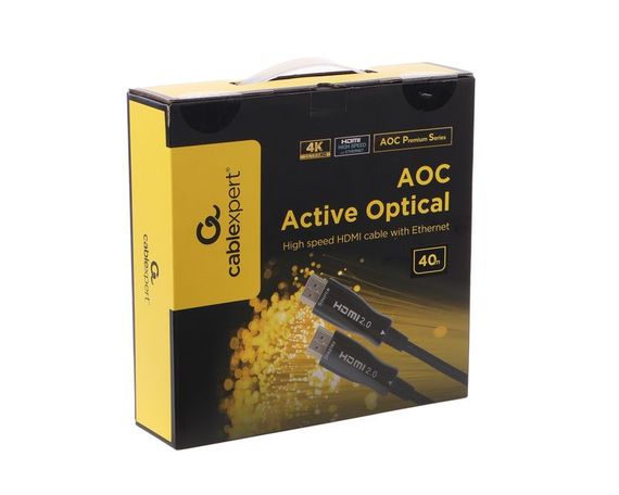 Кабель Cablexpert CCBP-HDMI-AOC-40M, HDMI V.2.0, вилка/вилка, з позолоченими контактами, 40 м | Зображення 1