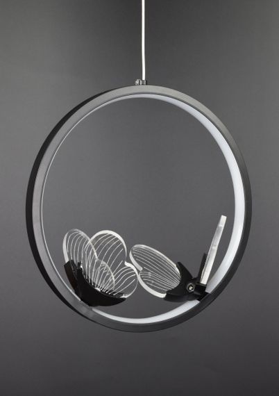 Люстра світлодіодна підвісна LED світильник для квартири на стелю лед 26472 Чорний 35-200х25х10 см. | Зображення 3