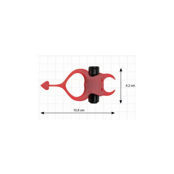 Ерекційне кільце як диявол Adrien Lastic Devol Cock Ring з вібрацією, червоне Sex Aura | Зображення 3