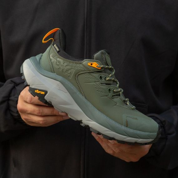 Кросівки демісезонні шкіряні Hoka GTX колір олива | Зображення 3
