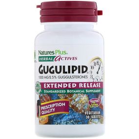 Комплекс для профілактики щитовидної залози Nature's Plus Herbal Actives, Gugulipid, Extended Release 1000 mg 30 Veg Tabs NAP-07328
