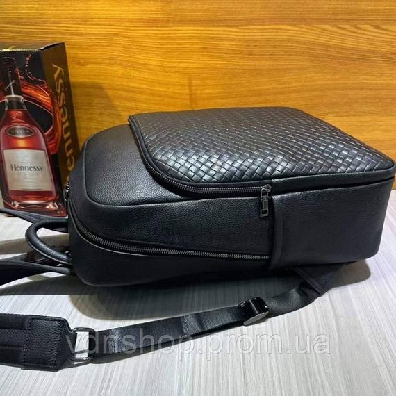 Рюкзак чоловічий з натуральної шкіри 30х41х12, міська сумка на спину для ноутбука Tiding Bag чорна | Зображення 7