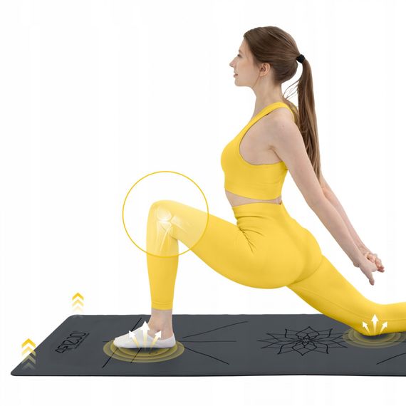 Килимок (мат) спортивний 4FIZJO PU 183 x 68 x 0.4 см для йоги та фітнесу 4FJ0587 Black (P-5907739319531) | Зображення 9