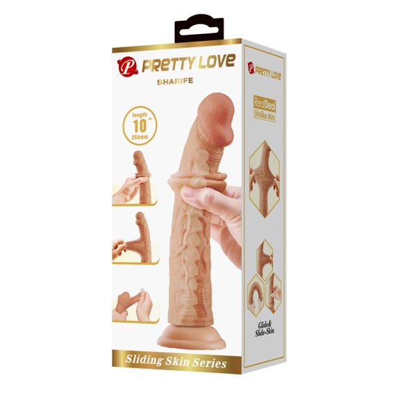 Фалоімітатор на присосці, з ефектом ковзної шкіри LyBaile - Sharife Sliding Skin 10”, BW-008118LP Sex Aura | Зображення 7