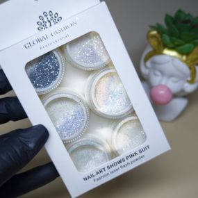 Набір декору Global Fashion №2 (6 баночок) для дизайну нігтів