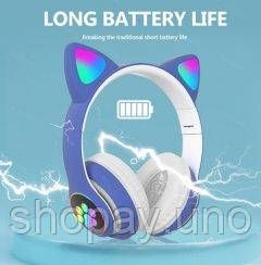 Дитячі бездротові навушники Bluetooth з LED котячими вушками котика Cat 28 | Зображення 4