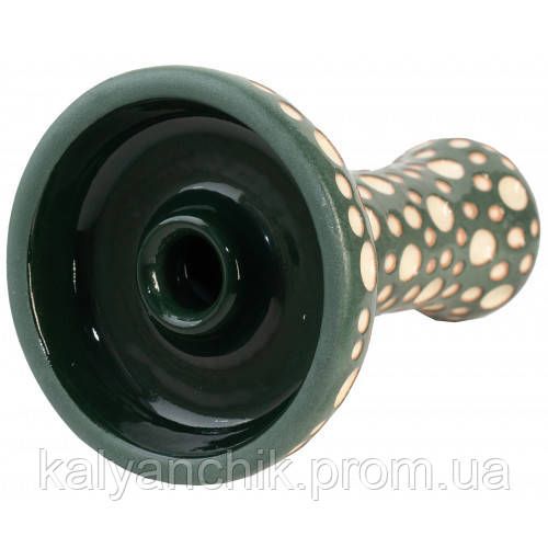 Чаша для кальяну ETNA Phunnel Dot Glaze Dark Green | Зображення 1