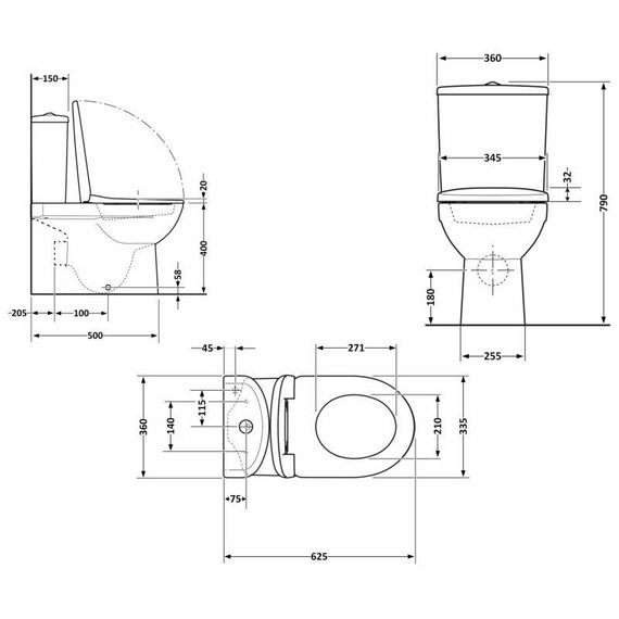 Унітаз підлоговий Qtap Evia Ultra Quiet 630×350×795 мм із сидінням Soft-close, White QTEVI27W49258 | Зображення 1