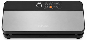 Вакуумный упаковщик Grunhelm GV118BS вакуумный для сухих и влажных продуктов цифровой дисплей встроенный нож 110 Вт Черный