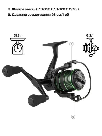 Котушка Brain Phantom Match/Bolo Double Handle 3000 9+1BB | Зображення 9