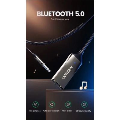 FM модулятор Ugreen Bluetooth 5.0 Aux with mic CM309 UGREEN Black (70601) | Зображення 8