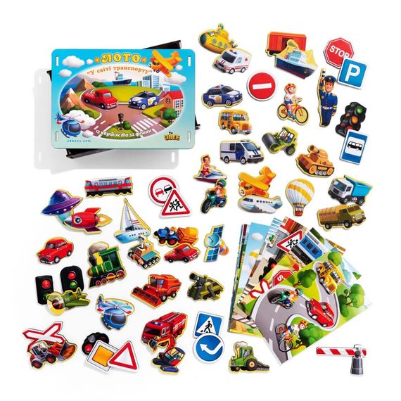 Настольная развивающая игра "Лото: транспорт" Ubumblebees (ПСФ082) PSF082, 52 фигурные фишки | Зображення 2