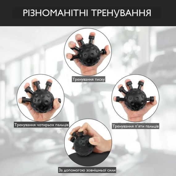 Эспандер для кистей с двумя уровнями нагрузки из силикона и металла для тренировки пальцев YJ-8819 | Зображення 5
