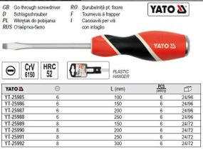 Отвертка YATO Польша шлицевая ударная l=100 мм шлиц=6 мм YT-25985