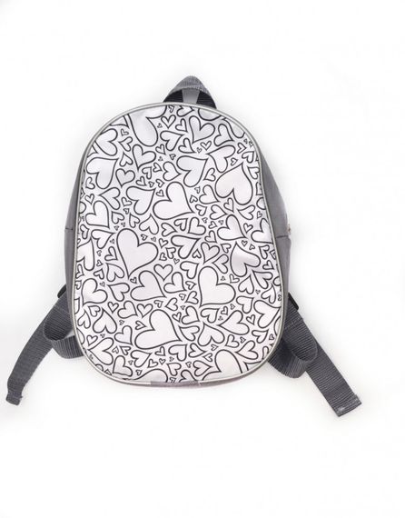 Рюкзак раскраска  4Profi  "Сердце" серо-белый 23846