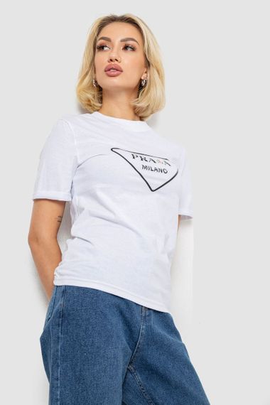 Футболка женская с принтом, цвет белый, 238R57485 | Зображення 2