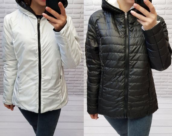 Куртка двостороння, арт.185, чорний / білий | Зображення 4