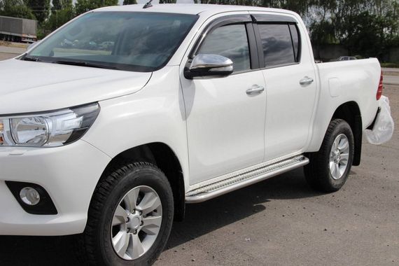 Бокові пороги KB001 (нерж) 60 мм для Toyota Hilux 2015-2024 рр | Зображення 2