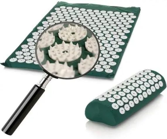 Килимок масажно-акупунктурний Acupressure mat з подушкою Acupressure Mat or Bed of Nails Зелений (385) | Зображення 7